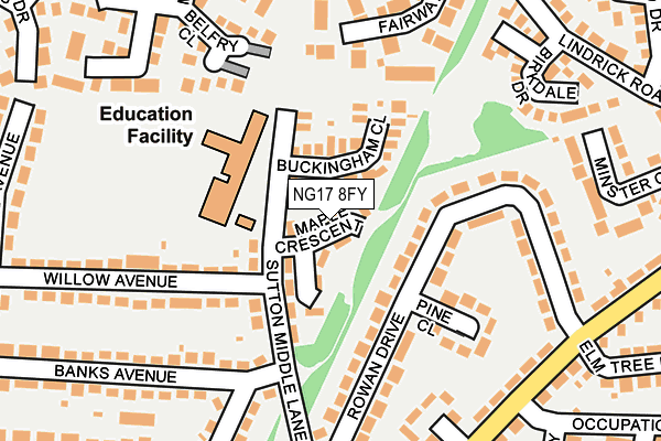 NG17 8FY map - OS OpenMap – Local (Ordnance Survey)