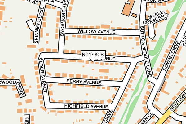 NG17 8GB map - OS OpenMap – Local (Ordnance Survey)