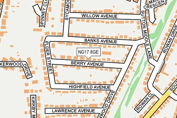 NG17 8GE map - OS OpenMap – Local (Ordnance Survey)