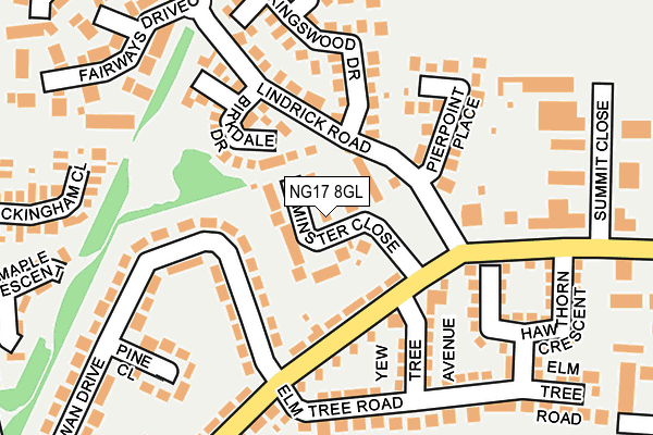 NG17 8GL map - OS OpenMap – Local (Ordnance Survey)