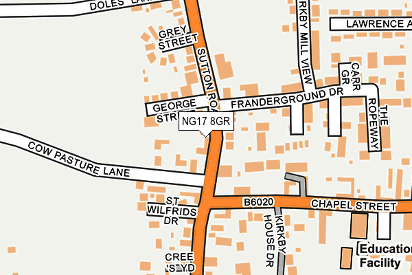 NG17 8GR map - OS OpenMap – Local (Ordnance Survey)