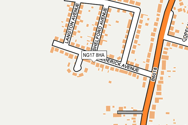 NG17 8HA map - OS OpenMap – Local (Ordnance Survey)