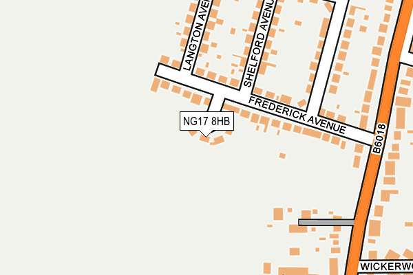 NG17 8HB map - OS OpenMap – Local (Ordnance Survey)