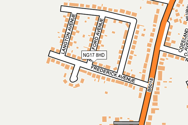 NG17 8HD map - OS OpenMap – Local (Ordnance Survey)