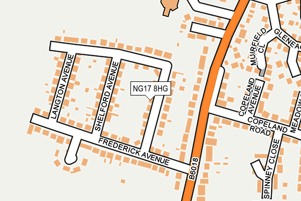 NG17 8HG map - OS OpenMap – Local (Ordnance Survey)