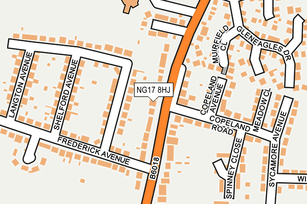 NG17 8HJ map - OS OpenMap – Local (Ordnance Survey)