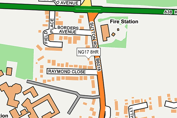 NG17 8HR map - OS OpenMap – Local (Ordnance Survey)