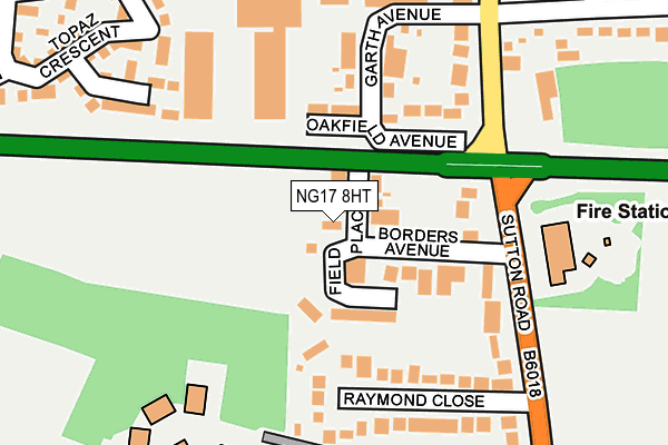 NG17 8HT map - OS OpenMap – Local (Ordnance Survey)