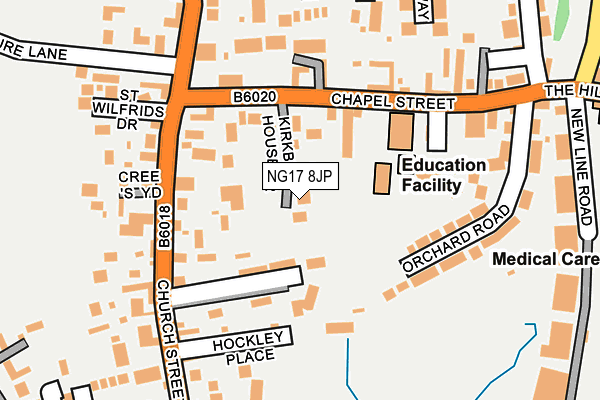 NG17 8JP map - OS OpenMap – Local (Ordnance Survey)