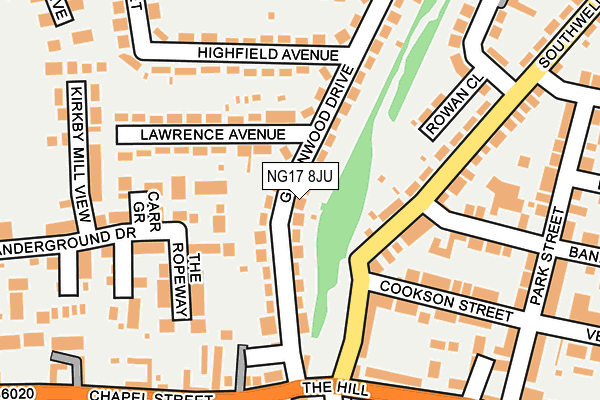 NG17 8JU map - OS OpenMap – Local (Ordnance Survey)