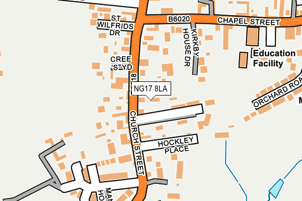 NG17 8LA map - OS OpenMap – Local (Ordnance Survey)
