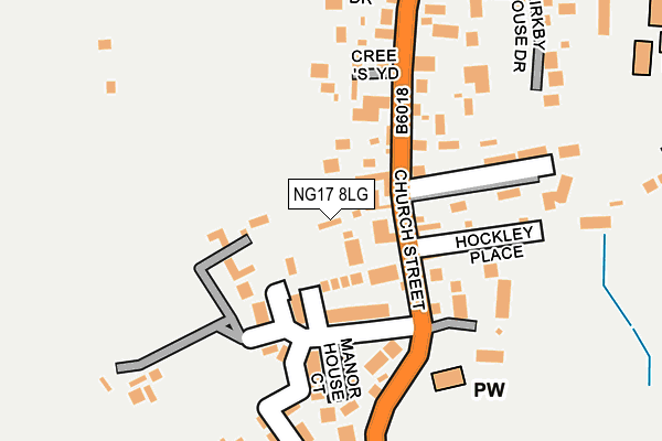 NG17 8LG map - OS OpenMap – Local (Ordnance Survey)