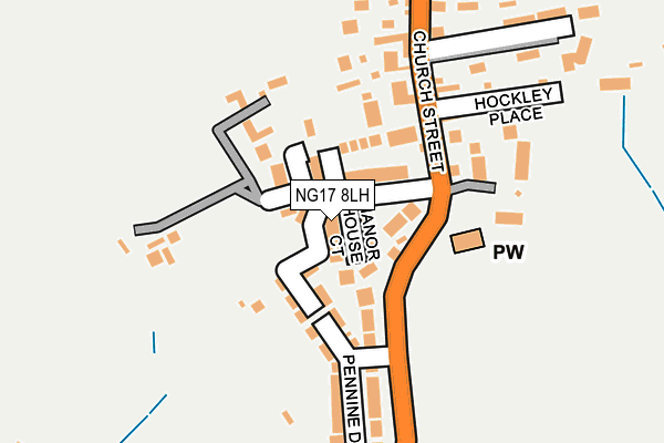 NG17 8LH map - OS OpenMap – Local (Ordnance Survey)