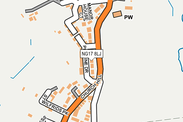 NG17 8LJ map - OS OpenMap – Local (Ordnance Survey)