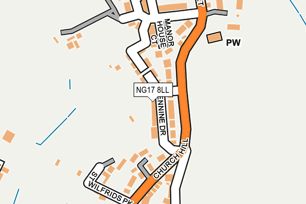 NG17 8LL map - OS OpenMap – Local (Ordnance Survey)