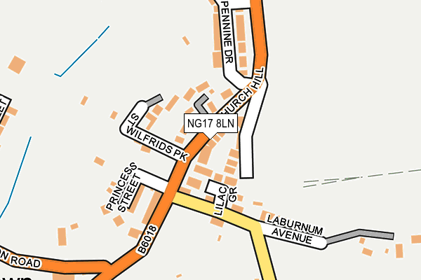 NG17 8LN map - OS OpenMap – Local (Ordnance Survey)