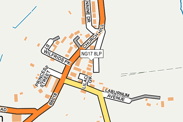NG17 8LP map - OS OpenMap – Local (Ordnance Survey)