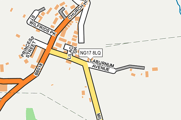 NG17 8LQ map - OS OpenMap – Local (Ordnance Survey)