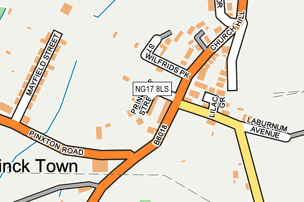 NG17 8LS map - OS OpenMap – Local (Ordnance Survey)