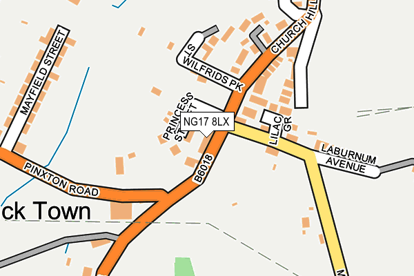 NG17 8LX map - OS OpenMap – Local (Ordnance Survey)