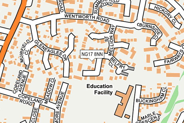 NG17 8NN map - OS OpenMap – Local (Ordnance Survey)