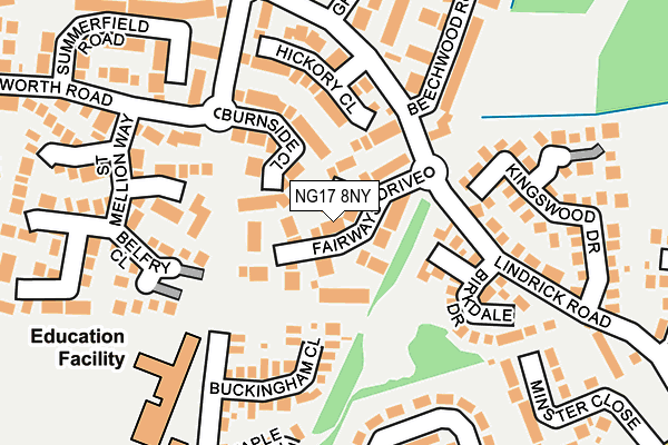 NG17 8NY map - OS OpenMap – Local (Ordnance Survey)