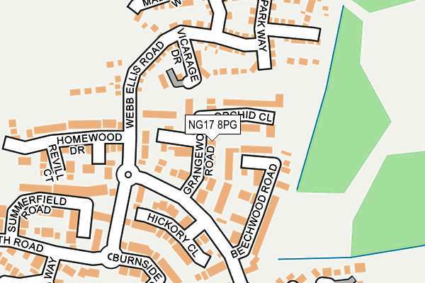 NG17 8PG map - OS OpenMap – Local (Ordnance Survey)