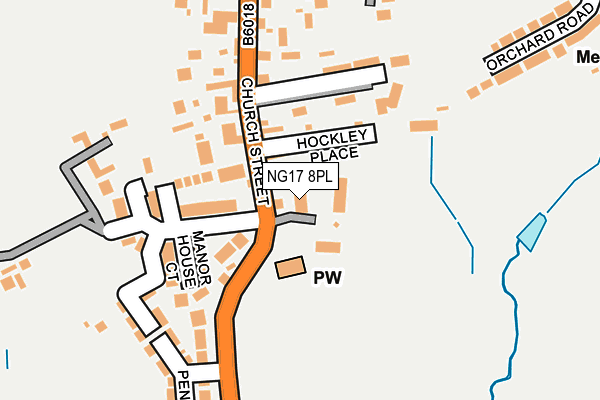 NG17 8PL map - OS OpenMap – Local (Ordnance Survey)