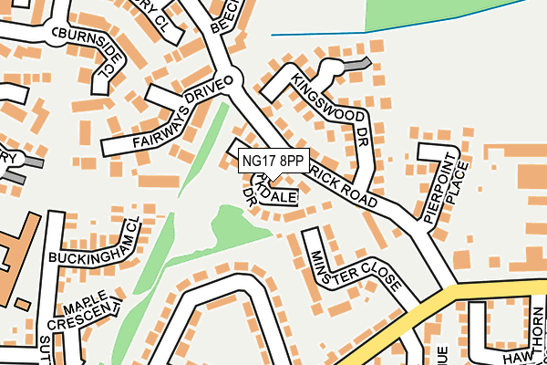 NG17 8PP map - OS OpenMap – Local (Ordnance Survey)