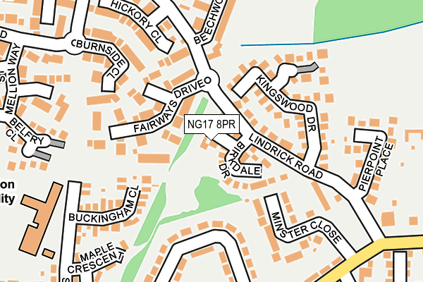 NG17 8PR map - OS OpenMap – Local (Ordnance Survey)