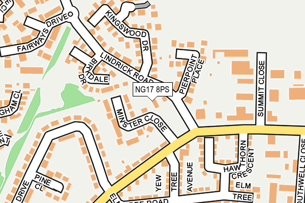 NG17 8PS map - OS OpenMap – Local (Ordnance Survey)