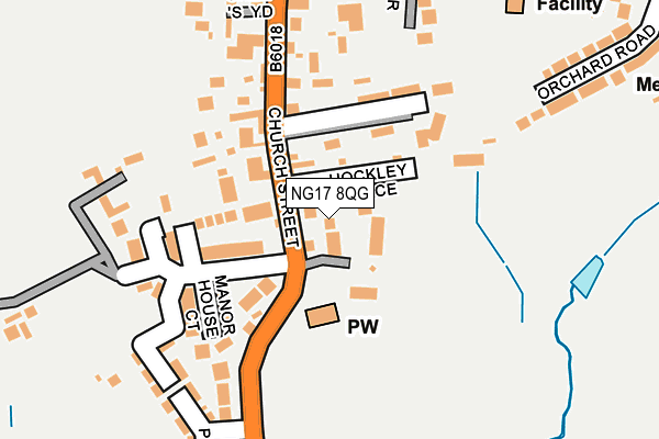 NG17 8QG map - OS OpenMap – Local (Ordnance Survey)