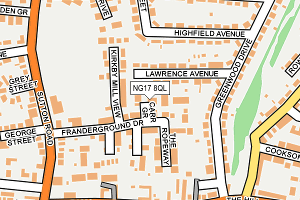 NG17 8QL map - OS OpenMap – Local (Ordnance Survey)