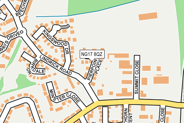 NG17 8QZ map - OS OpenMap – Local (Ordnance Survey)