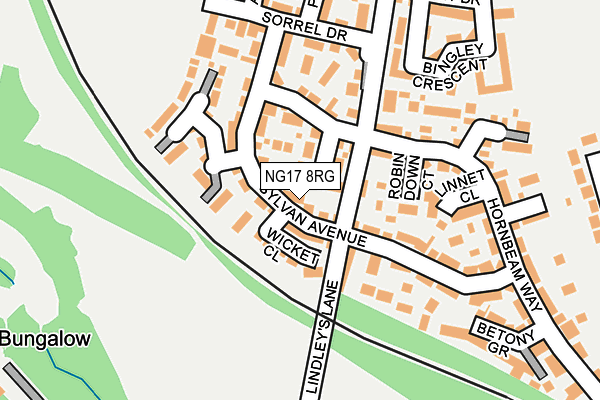 NG17 8RG map - OS OpenMap – Local (Ordnance Survey)