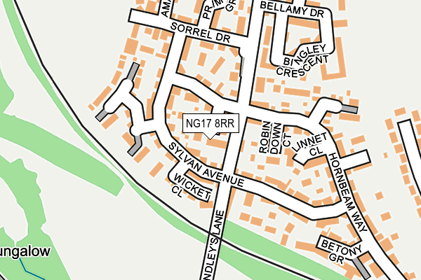 NG17 8RR map - OS OpenMap – Local (Ordnance Survey)