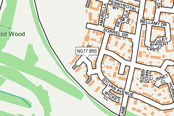 NG17 8RS map - OS OpenMap – Local (Ordnance Survey)