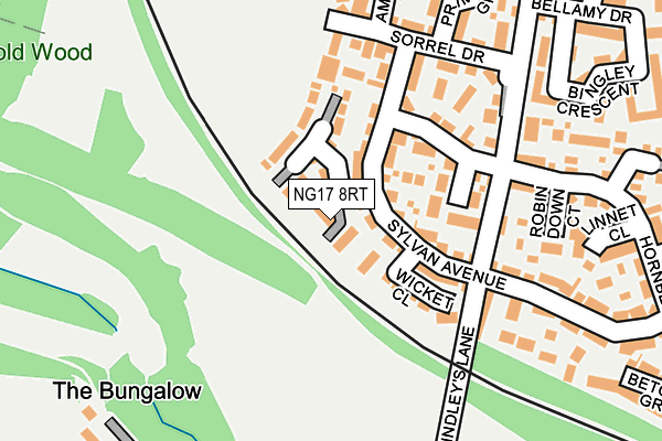 NG17 8RT map - OS OpenMap – Local (Ordnance Survey)