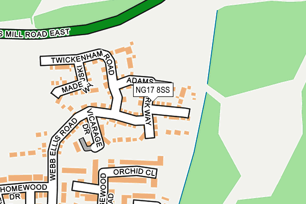NG17 8SS map - OS OpenMap – Local (Ordnance Survey)