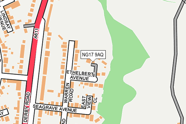 NG17 9AQ map - OS OpenMap – Local (Ordnance Survey)