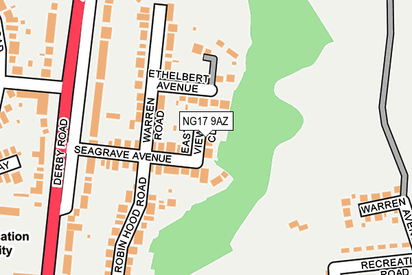 NG17 9AZ map - OS OpenMap – Local (Ordnance Survey)