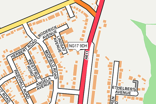 NG17 9DH map - OS OpenMap – Local (Ordnance Survey)