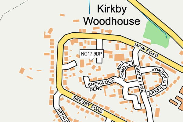 NG17 9DP map - OS OpenMap – Local (Ordnance Survey)