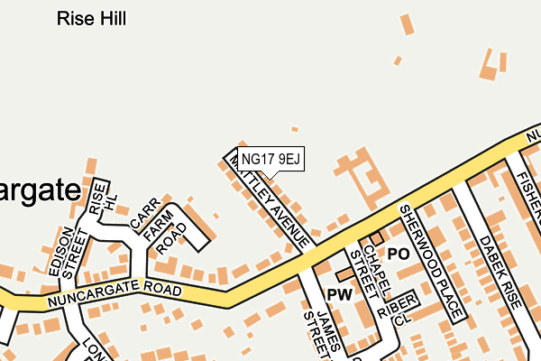 NG17 9EJ map - OS OpenMap – Local (Ordnance Survey)