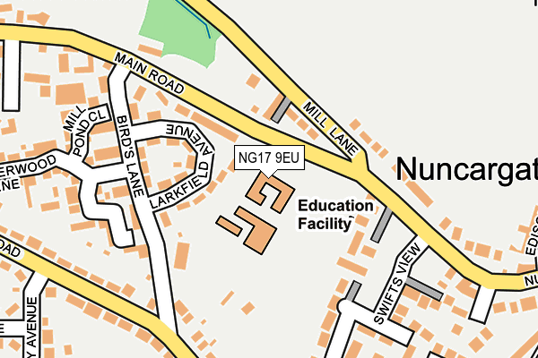 NG17 9EU map - OS OpenMap – Local (Ordnance Survey)