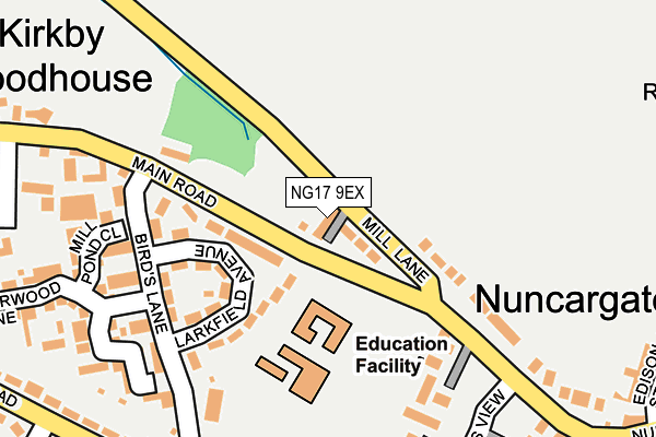 NG17 9EX map - OS OpenMap – Local (Ordnance Survey)
