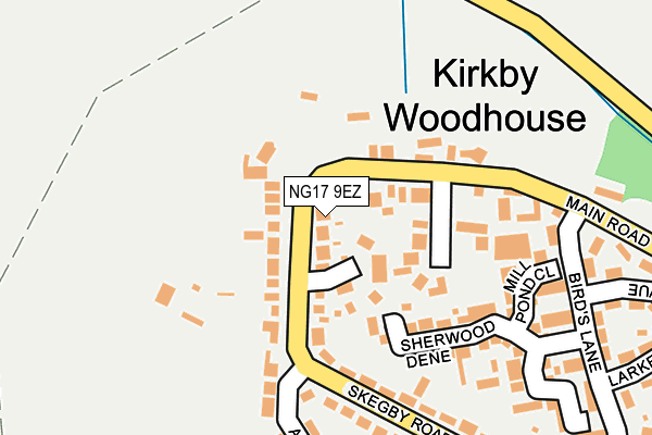 NG17 9EZ map - OS OpenMap – Local (Ordnance Survey)