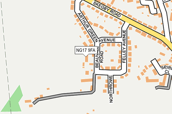 NG17 9FA map - OS OpenMap – Local (Ordnance Survey)