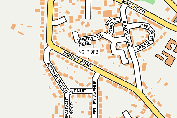 NG17 9FB map - OS OpenMap – Local (Ordnance Survey)