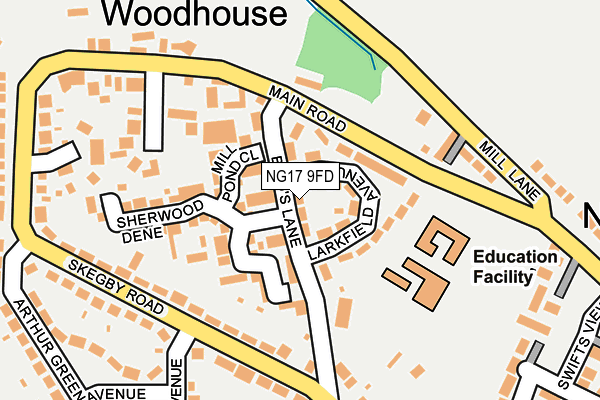 NG17 9FD map - OS OpenMap – Local (Ordnance Survey)